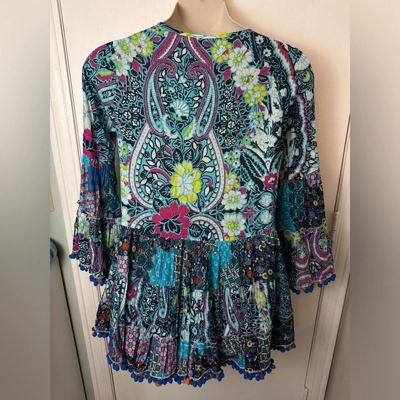 Moroccan Night Printed sequin Bell Sleeve Dress
Boho chic Kaftan Dress Pom-poms - Picture 7 of 9